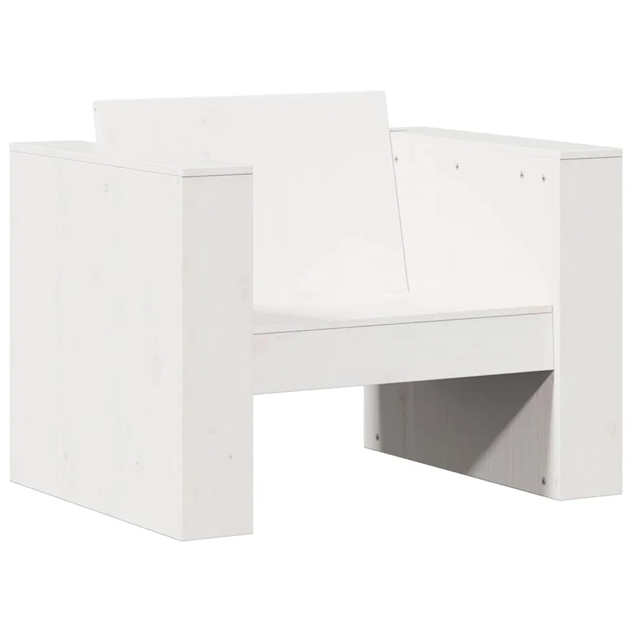Canapé de jardin blanc 79x60x62 cm bois de pin massif - 2