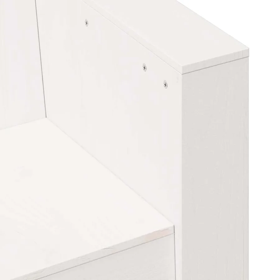 Canapé de jardin blanc 79x60x62 cm bois de pin massif - 7