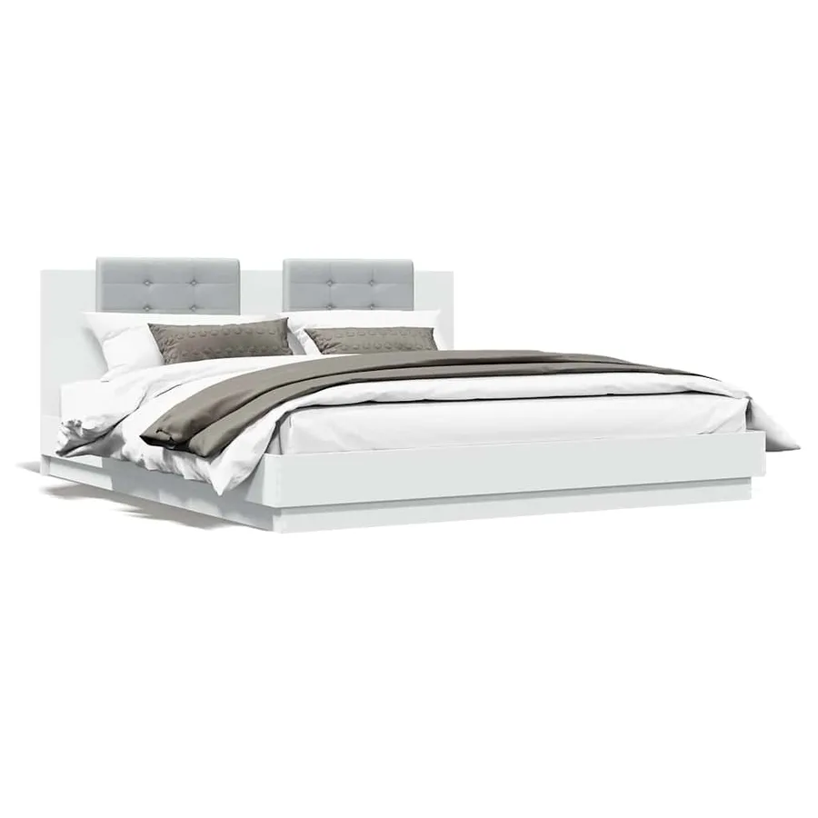 Cadre de lit avec LED sans matelas blanc 180x200 cm - 5