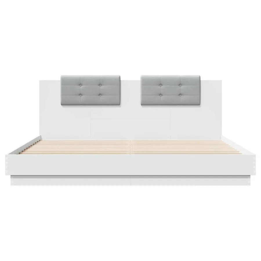 Cadre de lit avec LED sans matelas blanc 180x200 cm - 6
