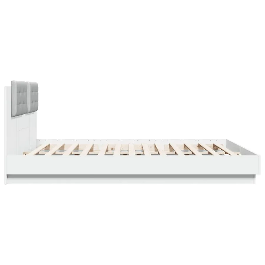 Cadre de lit avec LED sans matelas blanc 180x200 cm - 7