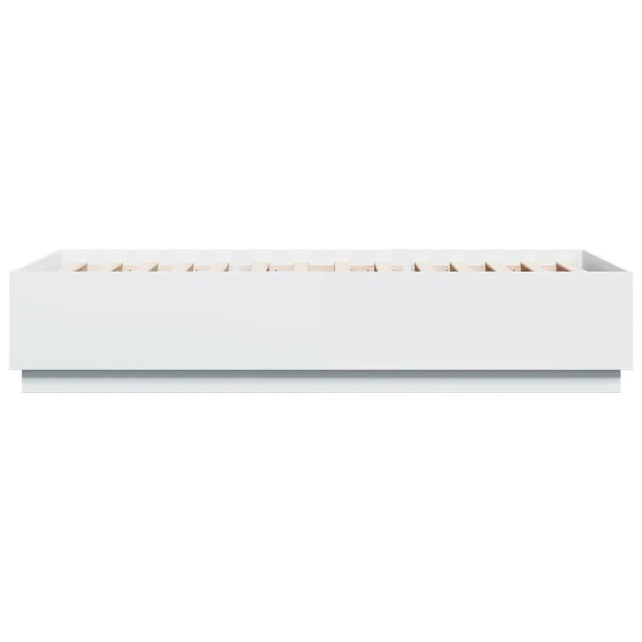 Cadre de lit avec LED sans matelas blanc 100x200 cm - 7
