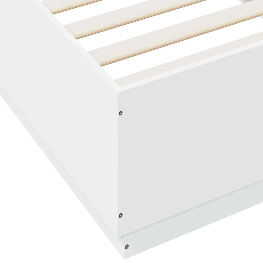 Cadre de lit avec LED sans matelas blanc 100x200 cm - 9