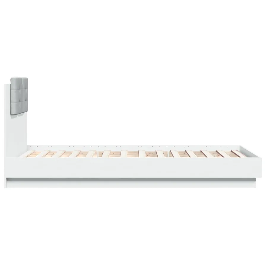 Cadre de lit avec LED sans matelas blanc 90x190 cm - 7