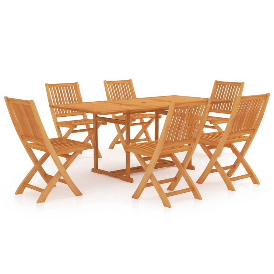Ensemble à manger de jardin 7 pcs Bois de teck massif - 2