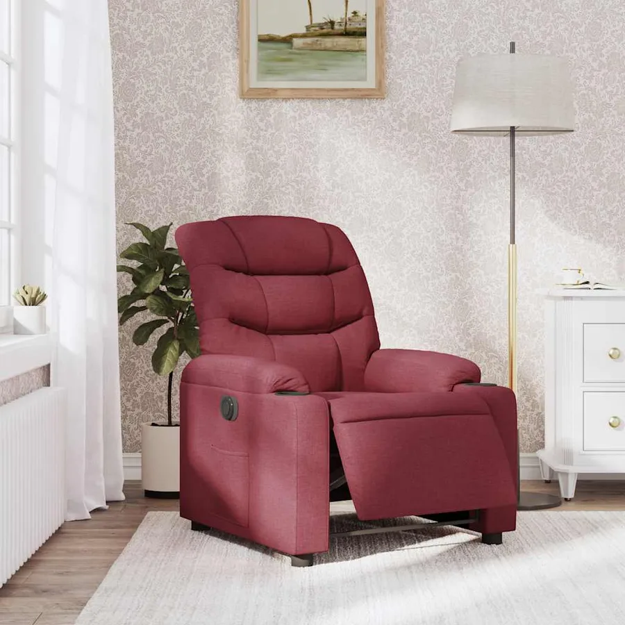 Fauteuil inclinable électrique Rouge bordeaux Tissu - 15