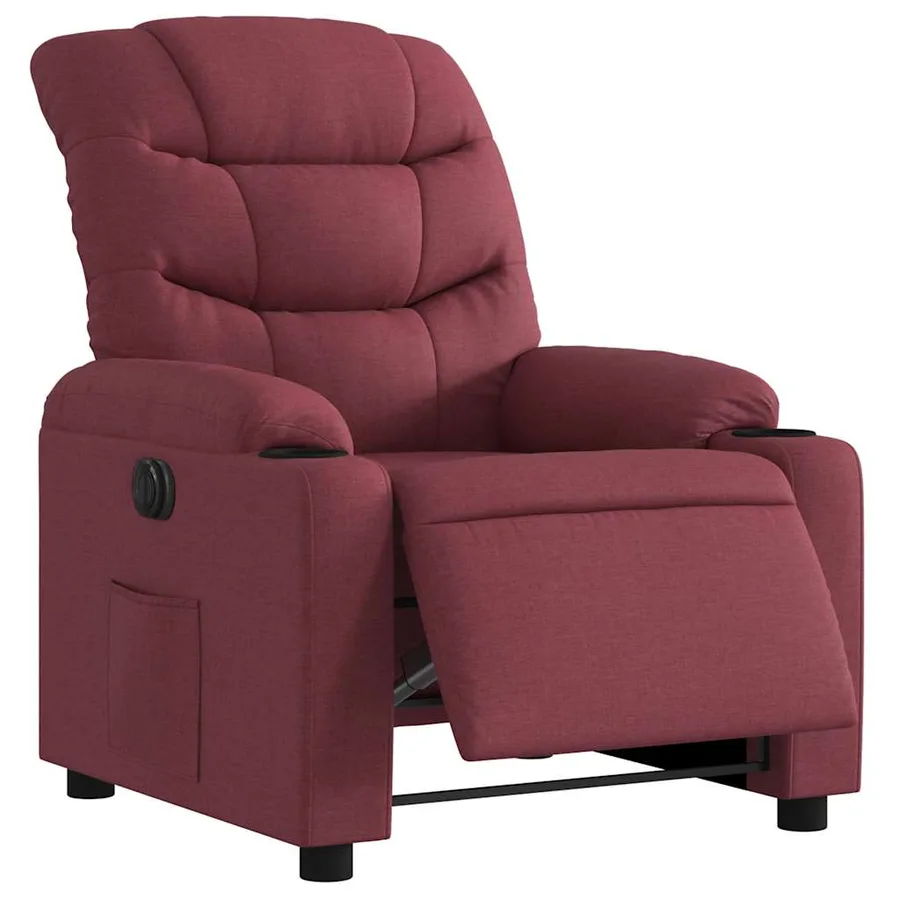 Fauteuil inclinable électrique Rouge bordeaux Tissu - 3