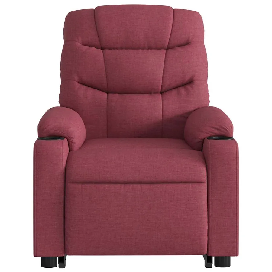 Fauteuil inclinable électrique rouge bordeaux tissu - 9