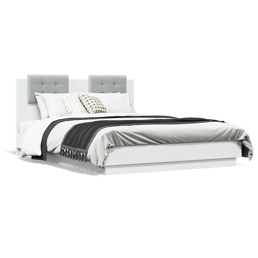 Cadre de lit sans matelas blanc 135x190 cm - 2