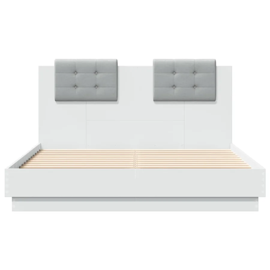 Cadre de lit sans matelas blanc 135x190 cm - 4