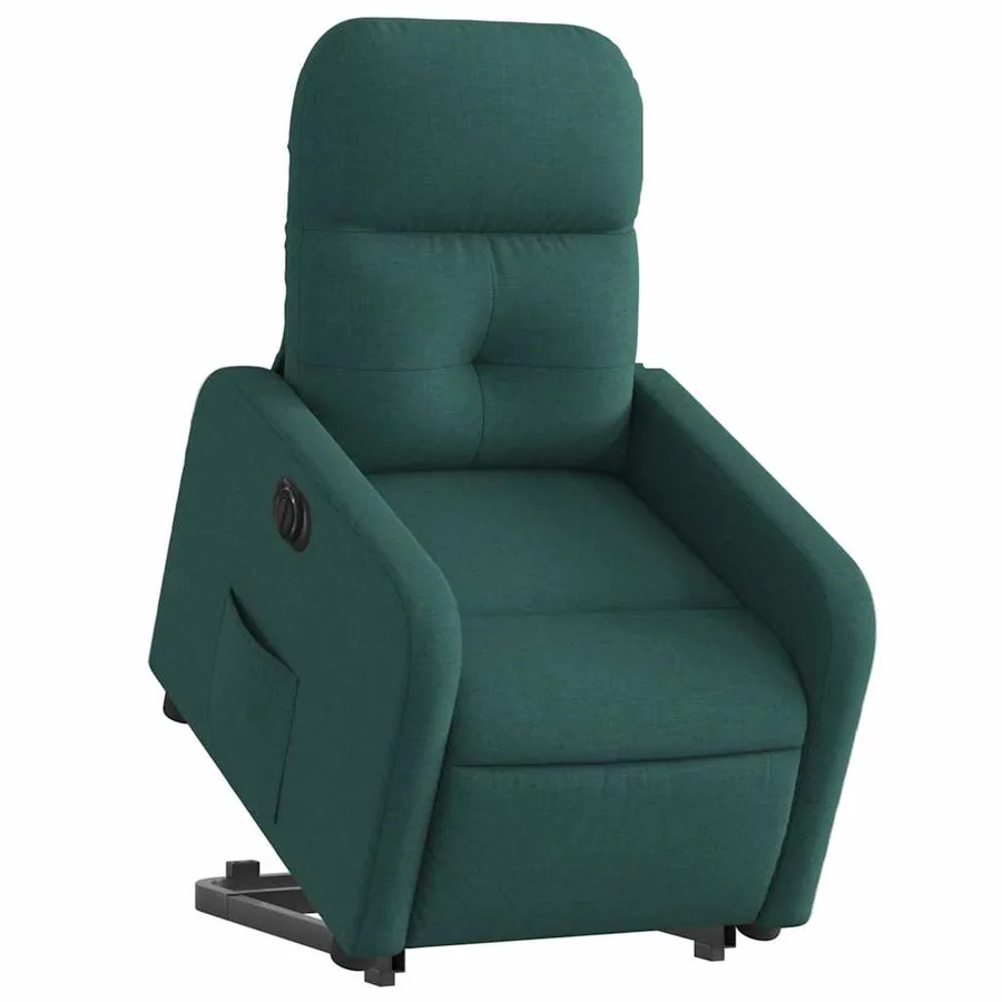 Fauteuil inclinable électrique vert foncé tissu - 3