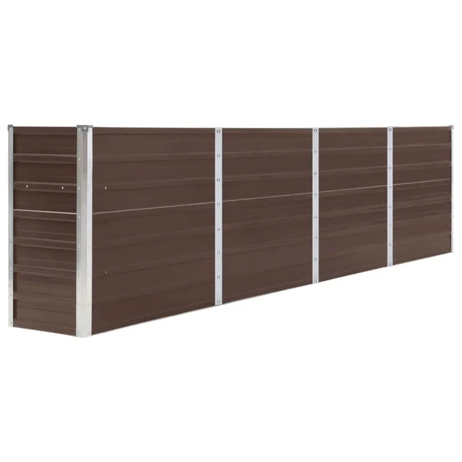 Jardinière 320x40x77 cm Acier galvanisé Marron - 2