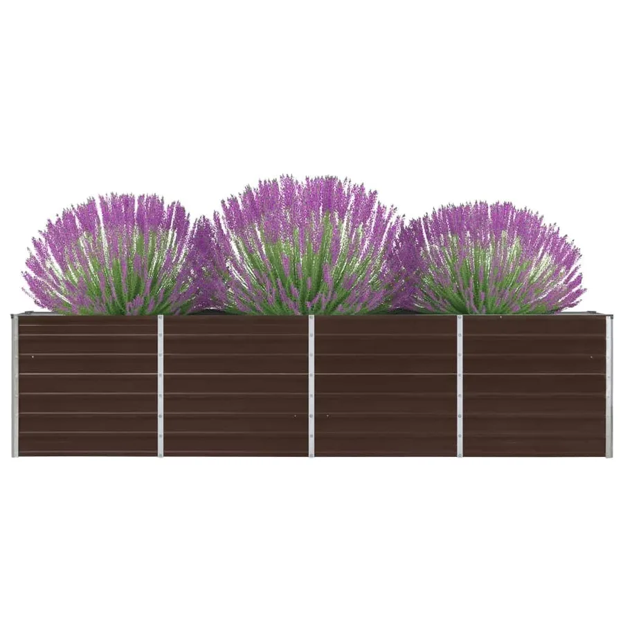 Jardinière 320x40x77 cm Acier galvanisé Marron - 4