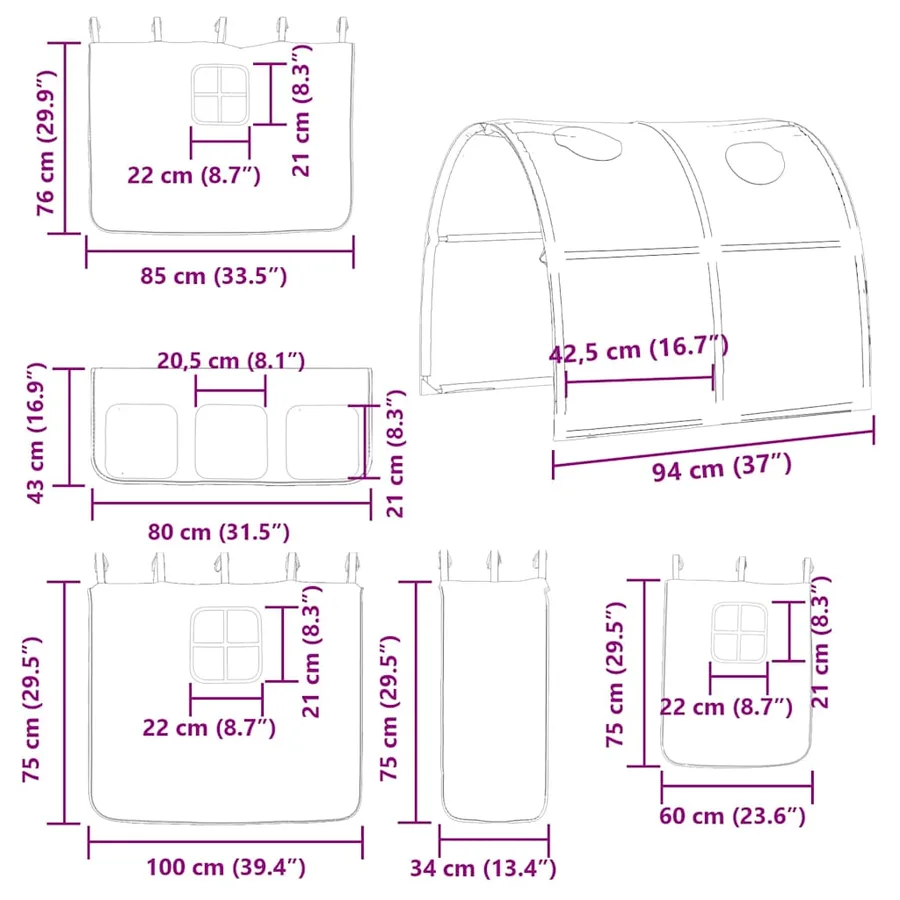 Lit superposé sans matelas 90x190 cm bois de pin massif - 16