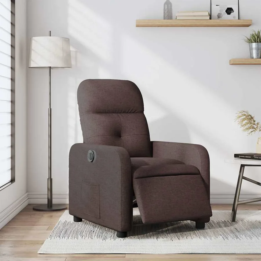 Fauteuil inclinable électrique Marron foncé Tissu - 15