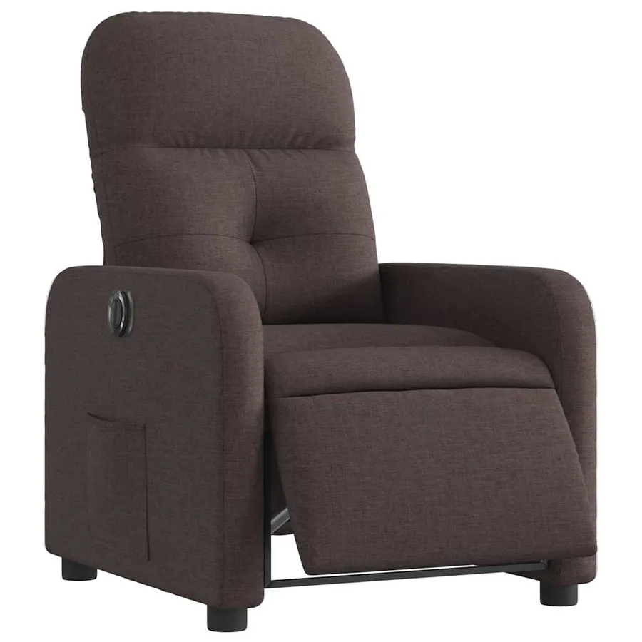 Fauteuil inclinable électrique Marron foncé Tissu - 3