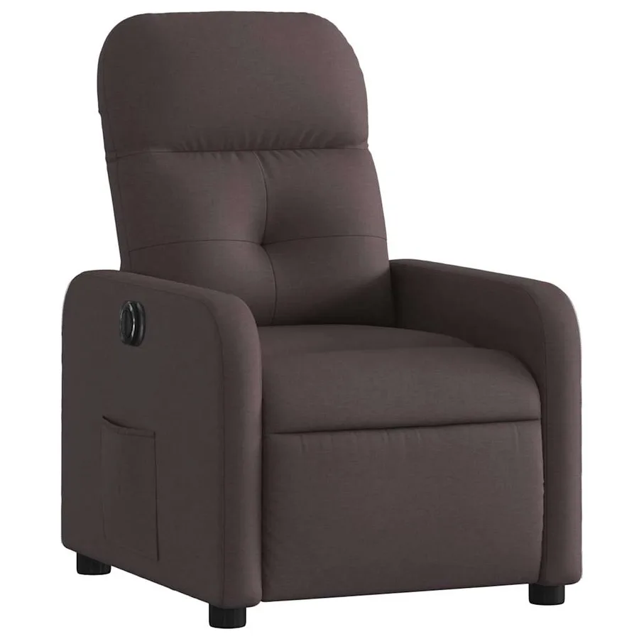 Fauteuil inclinable électrique Marron foncé Tissu - 4