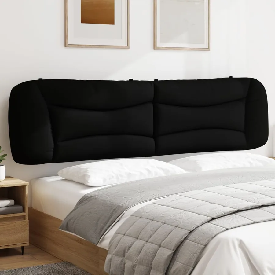 Coussin de tête de lit Hvar noir 200 cm tissu