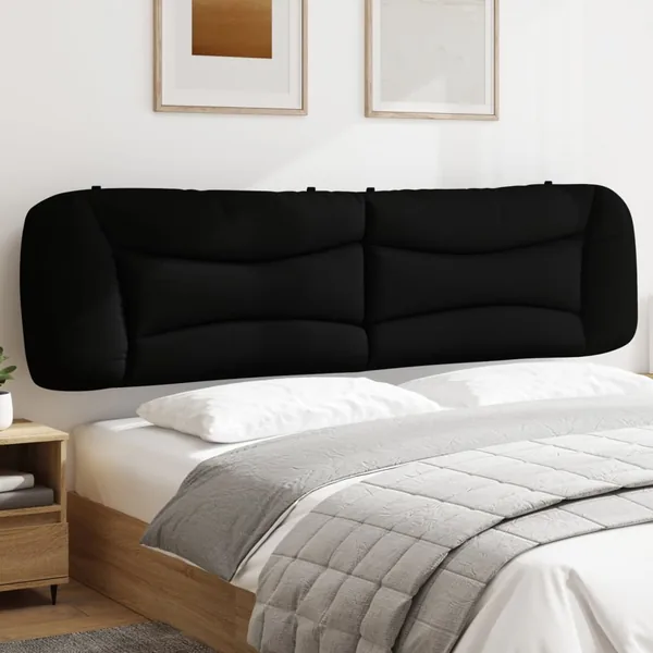 Coussin de tête de lit Hvar noir 200 cm tissu