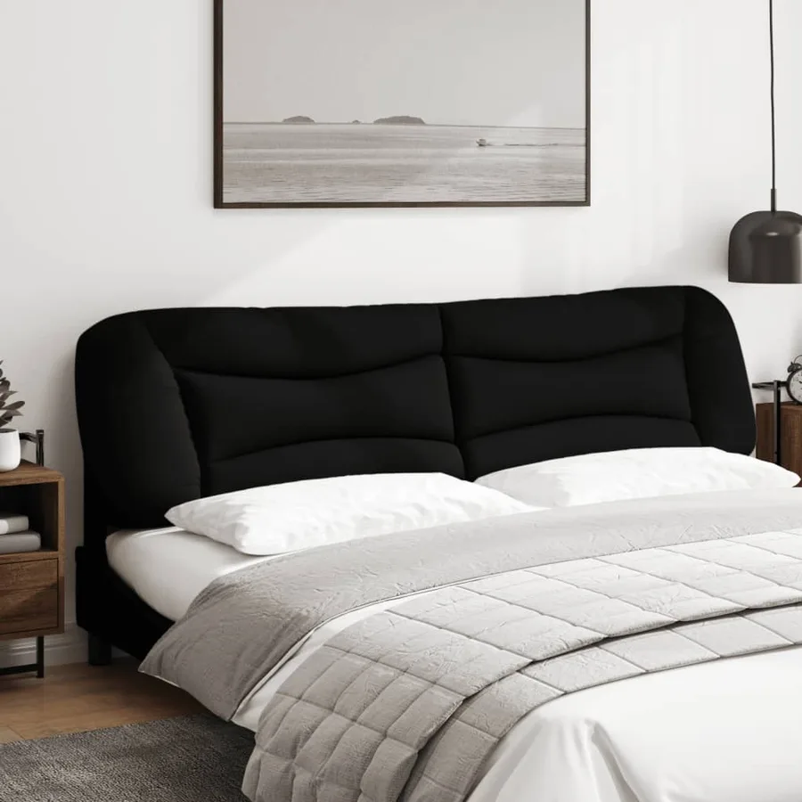 Coussin de tête de lit Hvar noir 200 cm tissu - 3