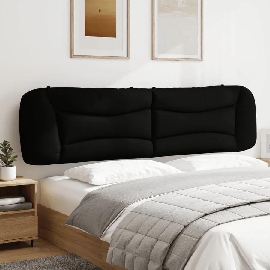 Coussin de tête de lit Hvar noir 200 cm tissu - 4