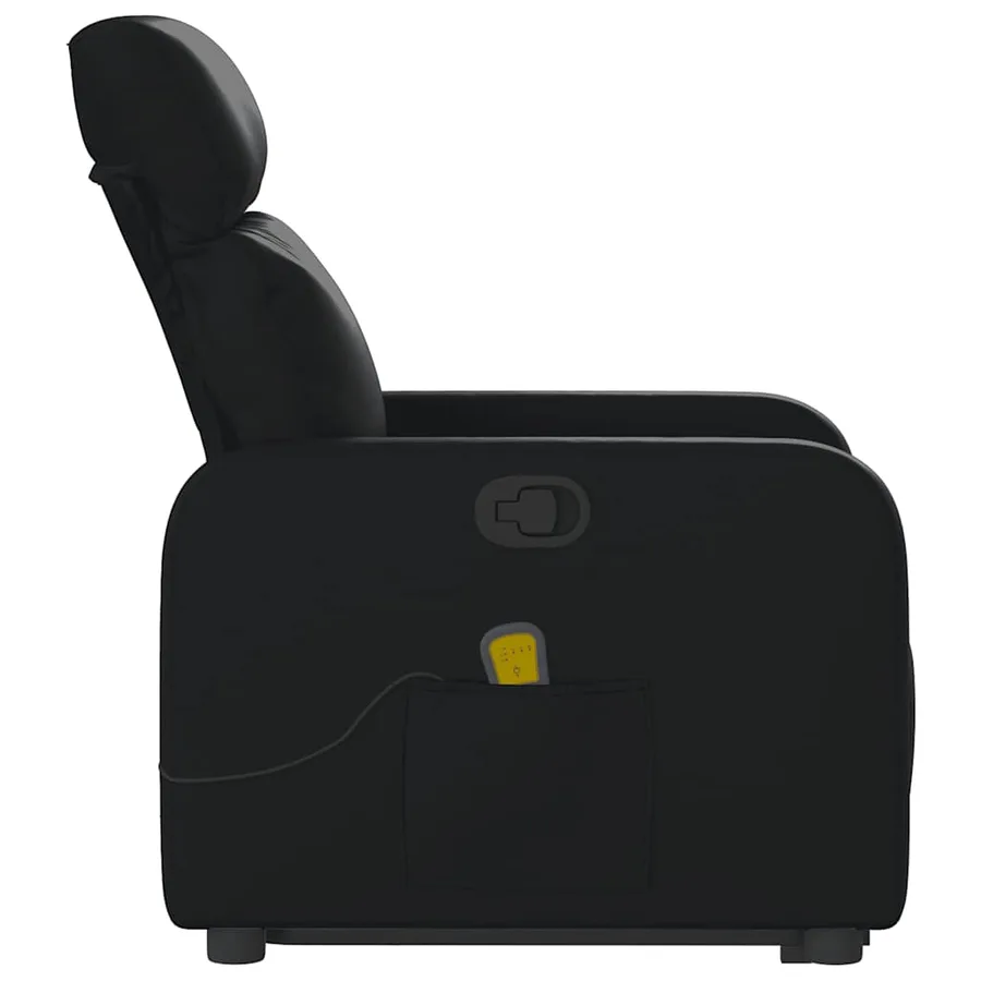 Fauteuil inclinable de massage Noir Similicuir - 10