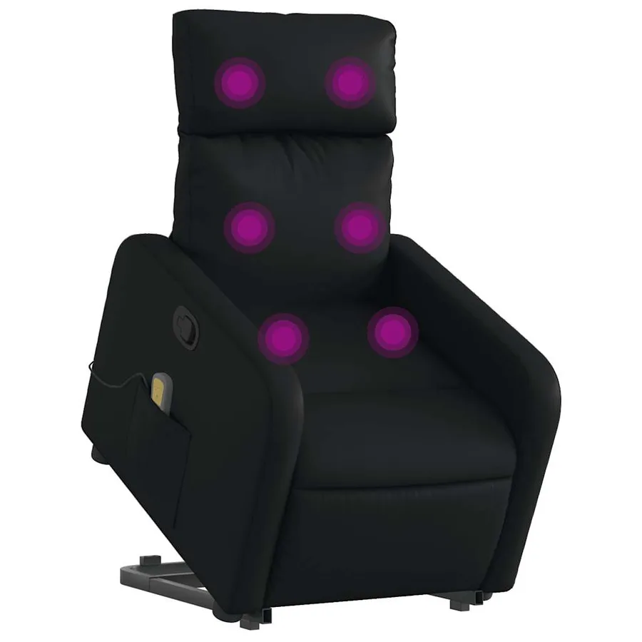 Fauteuil inclinable de massage Noir Similicuir - 3