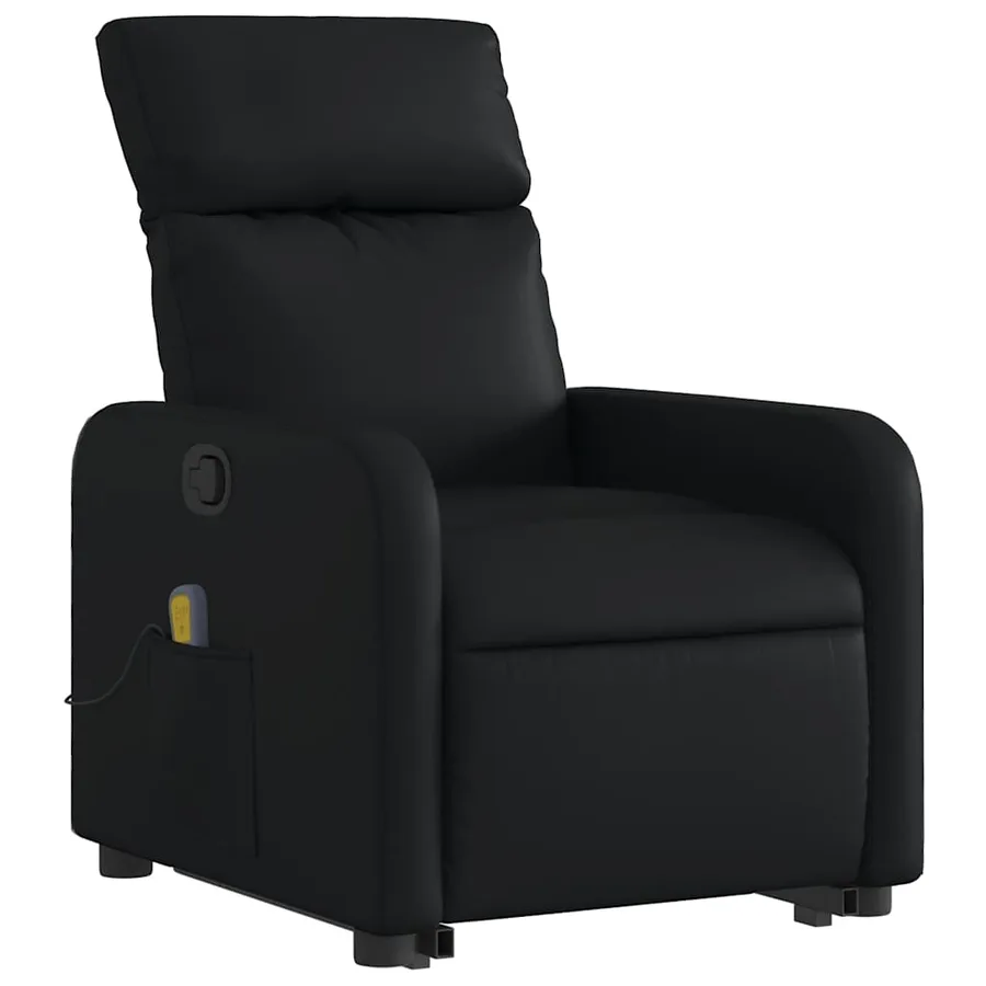 Fauteuil inclinable de massage Noir Similicuir - 4