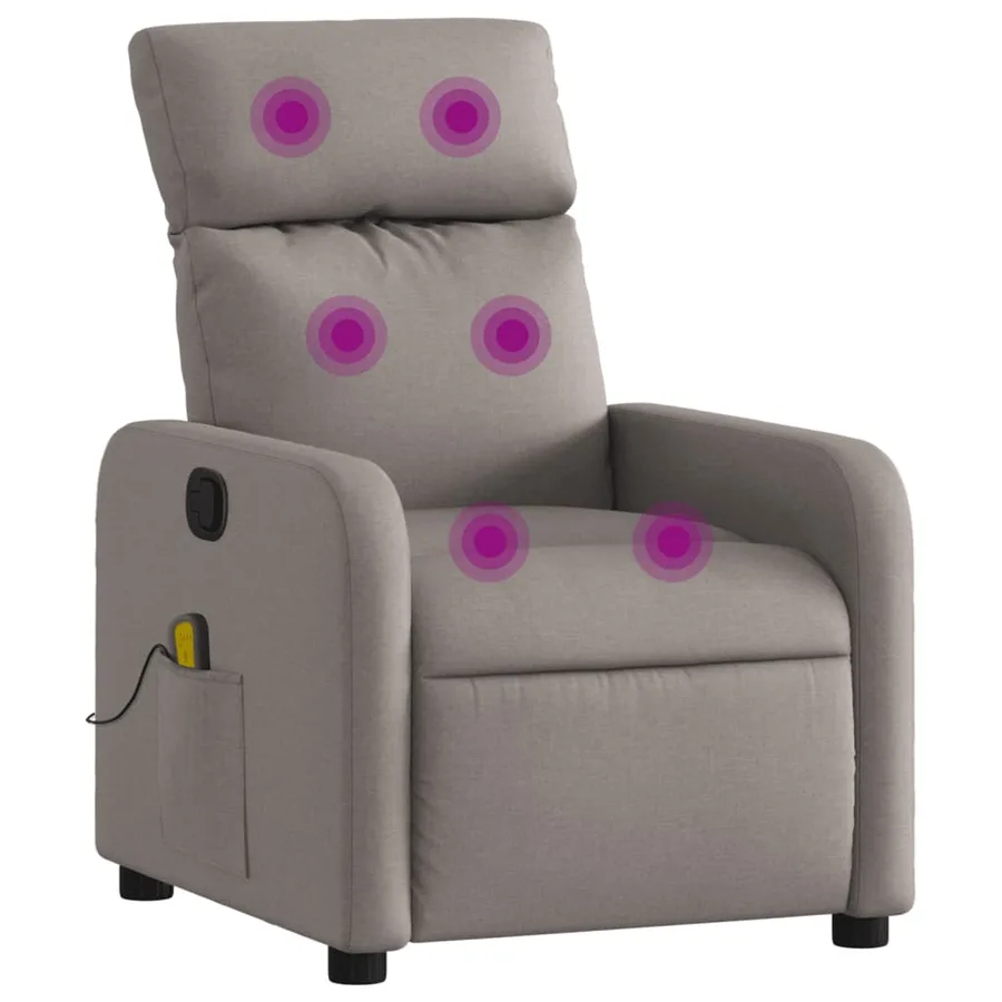 Fauteuil de massage inclinable Taupe Tissu - 2