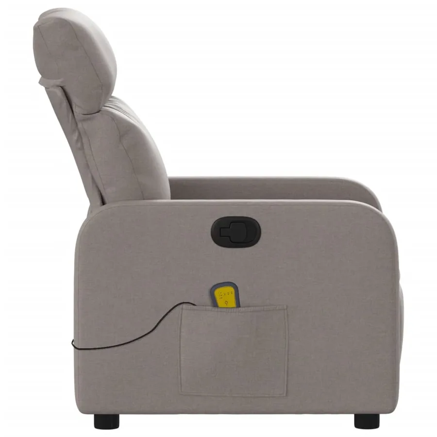 Fauteuil de massage inclinable Taupe Tissu - 8