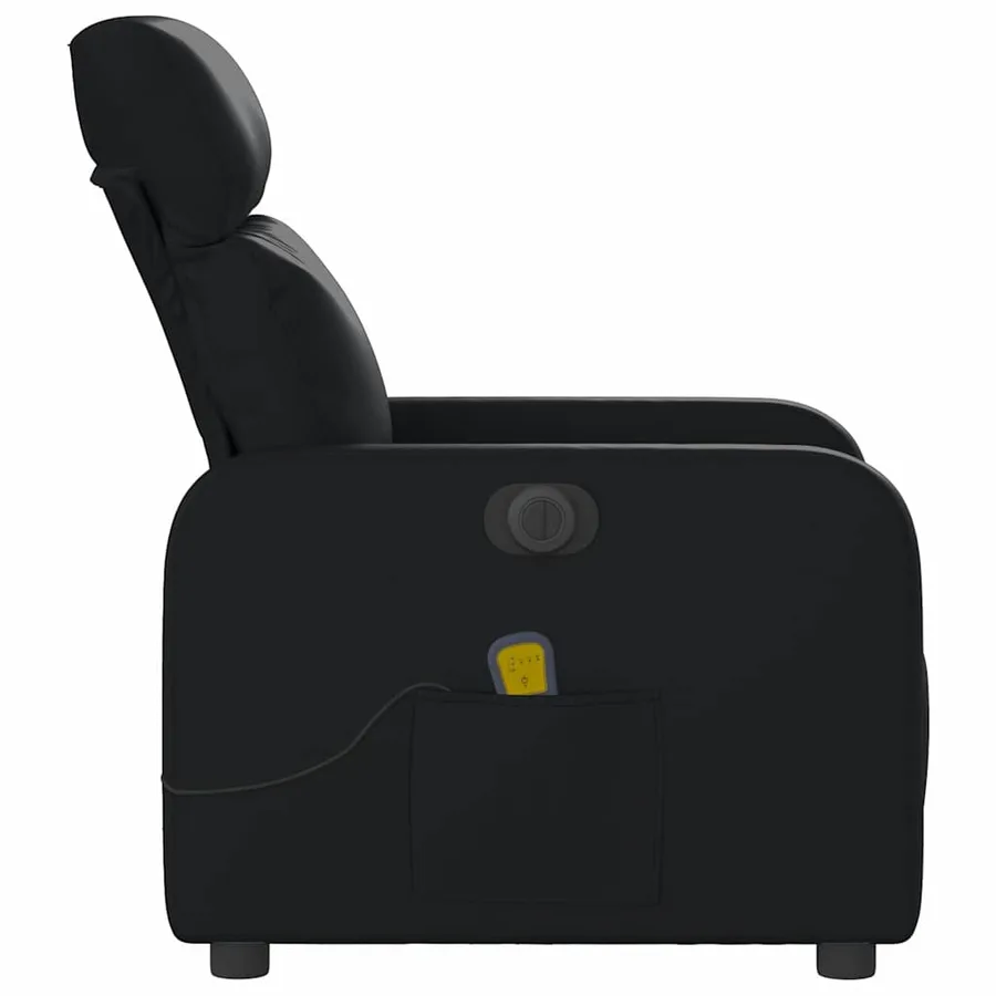 Fauteuil de massage inclinable électrique noir similicuir - 10