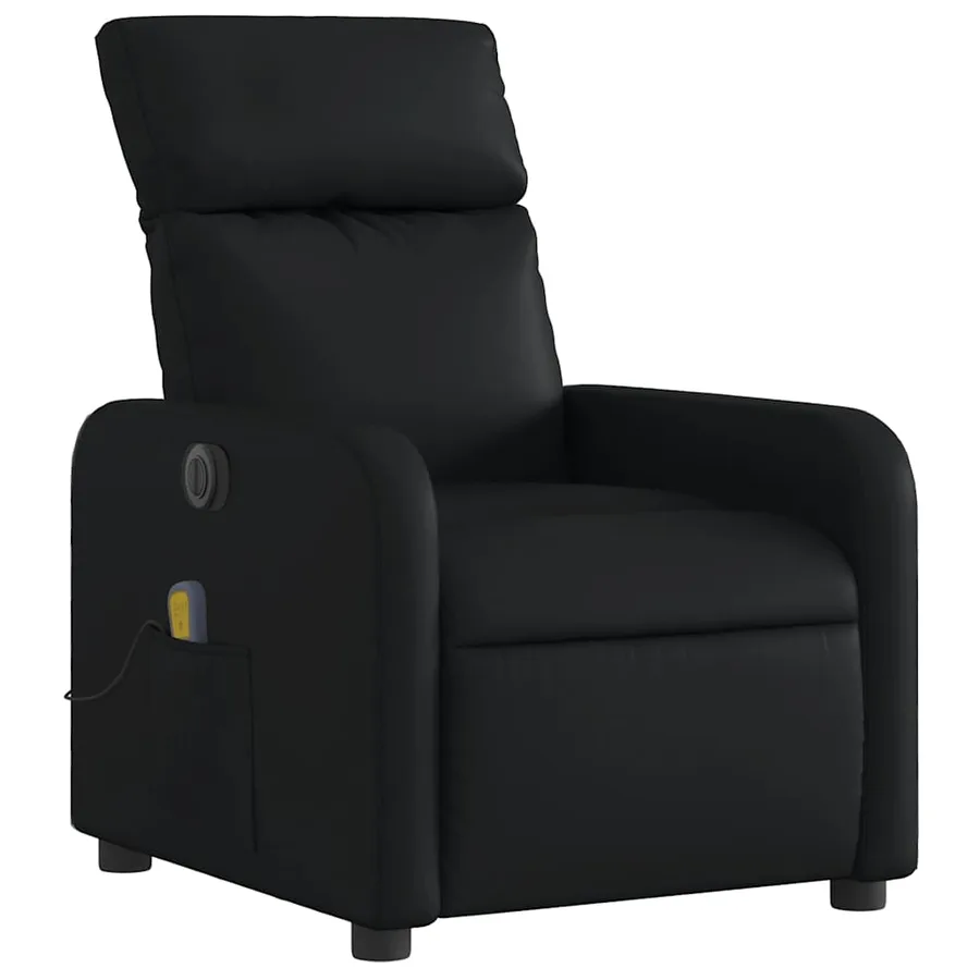 Fauteuil de massage inclinable électrique noir similicuir - 4