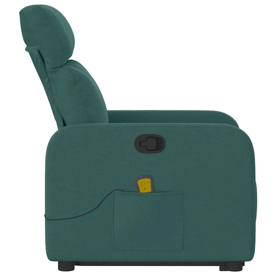 Fauteuil inclinable de massage Vert foncé Tissu - 10