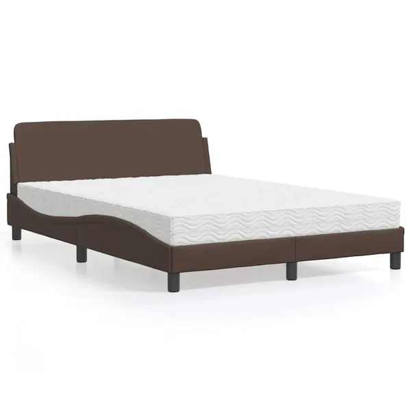 Lit avec matelas Dover marron 120x200 cm similicuir