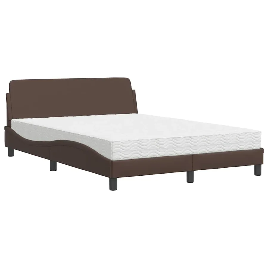 Lit avec matelas Dover marron 120x200 cm similicuir - 2