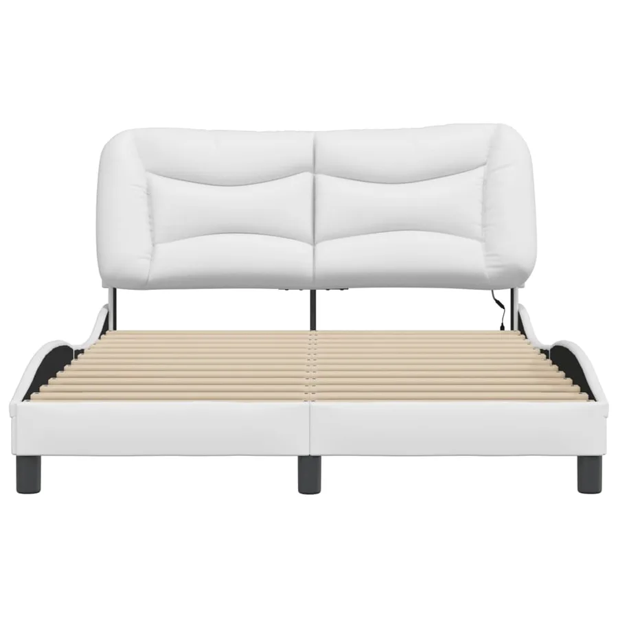Cadre de lit avec LED sans matelas Hvar blanc 120x200 cm - 6