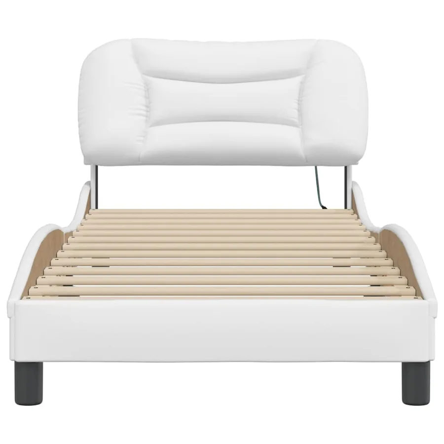 Cadre de lit avec LED sans matelas Hvar blanc 90x190 cm - 6