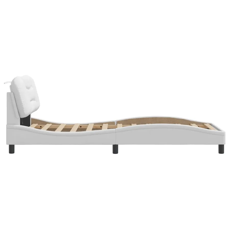 Cadre de lit avec LED sans matelas Hvar blanc 90x190 cm - 8