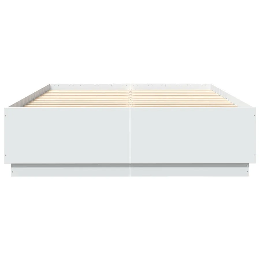 Cadre de lit avec LED sans matelas blanc 150x200 cm - 6