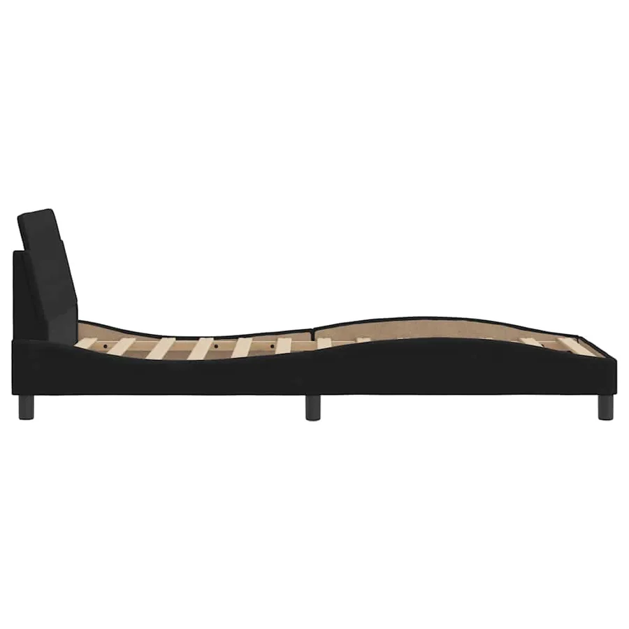 Cadre de lit avec tête de lit Dover noir 90x190 cm velours - 5