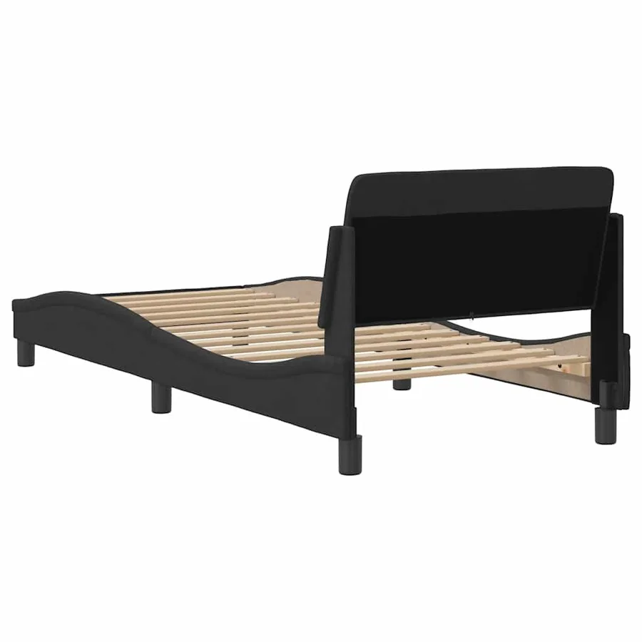 Cadre de lit avec tête de lit Dover noir 90x190 cm velours - 6