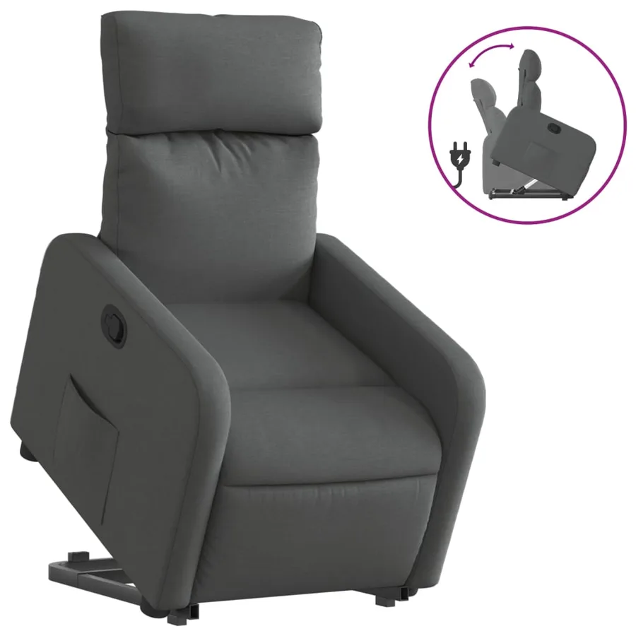 Fauteuil inclinable Gris foncé Tissu - 2