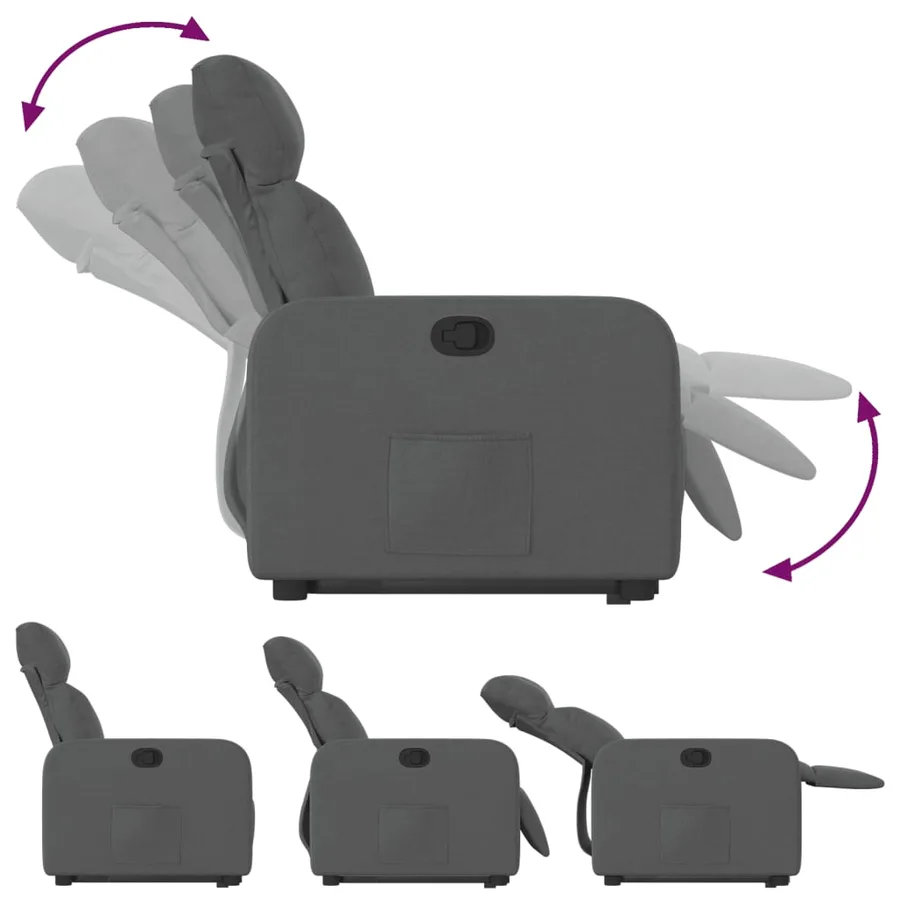 Fauteuil inclinable Gris foncé Tissu - 7