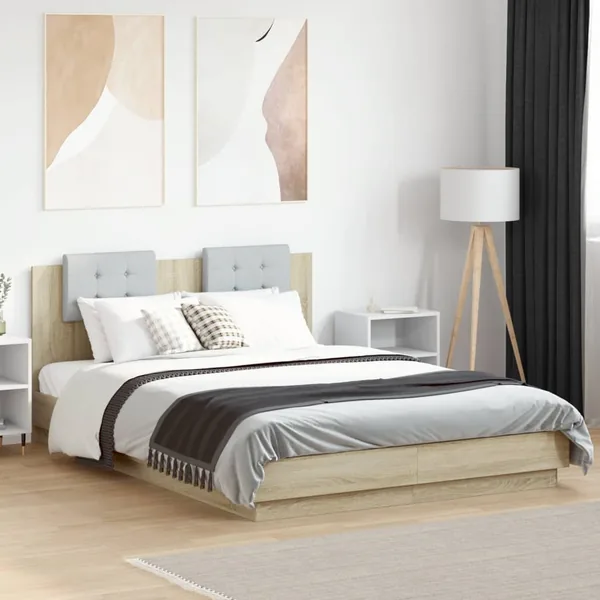 Cadre de lit sans matelas chêne sonoma 120x200 cm