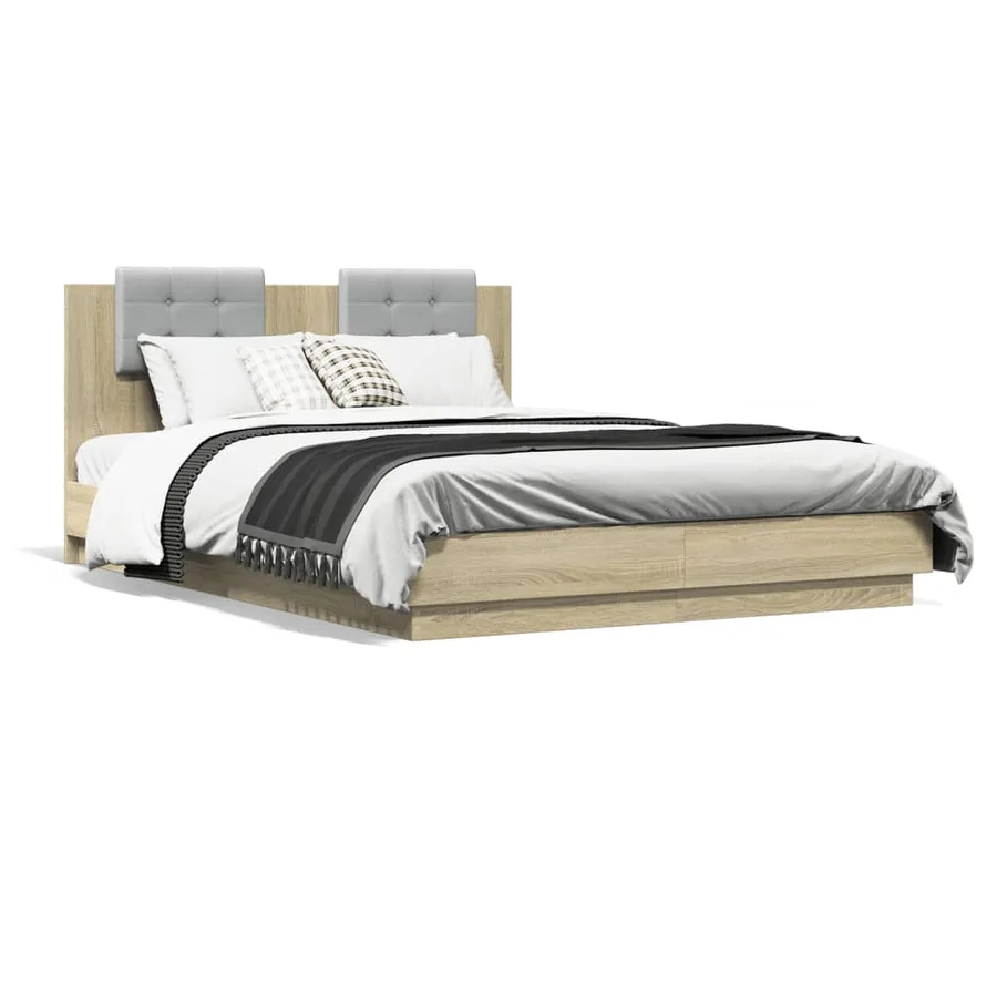 Cadre de lit sans matelas chêne sonoma 120x200 cm - 2