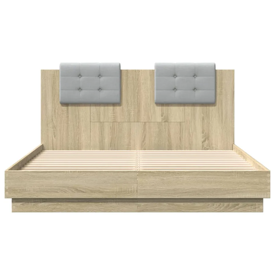 Cadre de lit sans matelas chêne sonoma 120x200 cm - 4