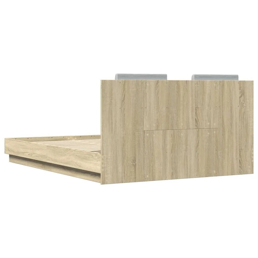 Cadre de lit sans matelas chêne sonoma 120x200 cm - 6