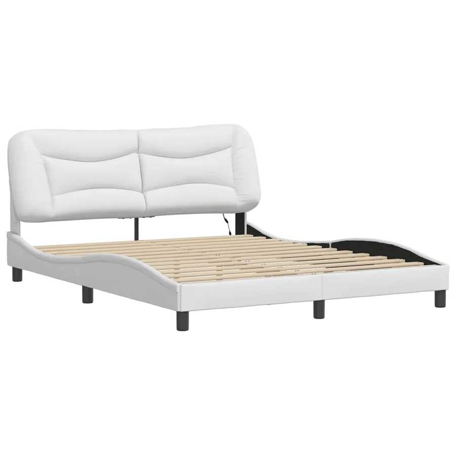 Cadre de lit avec LED sans matelas Hvar blanc 160x200 cm - 3