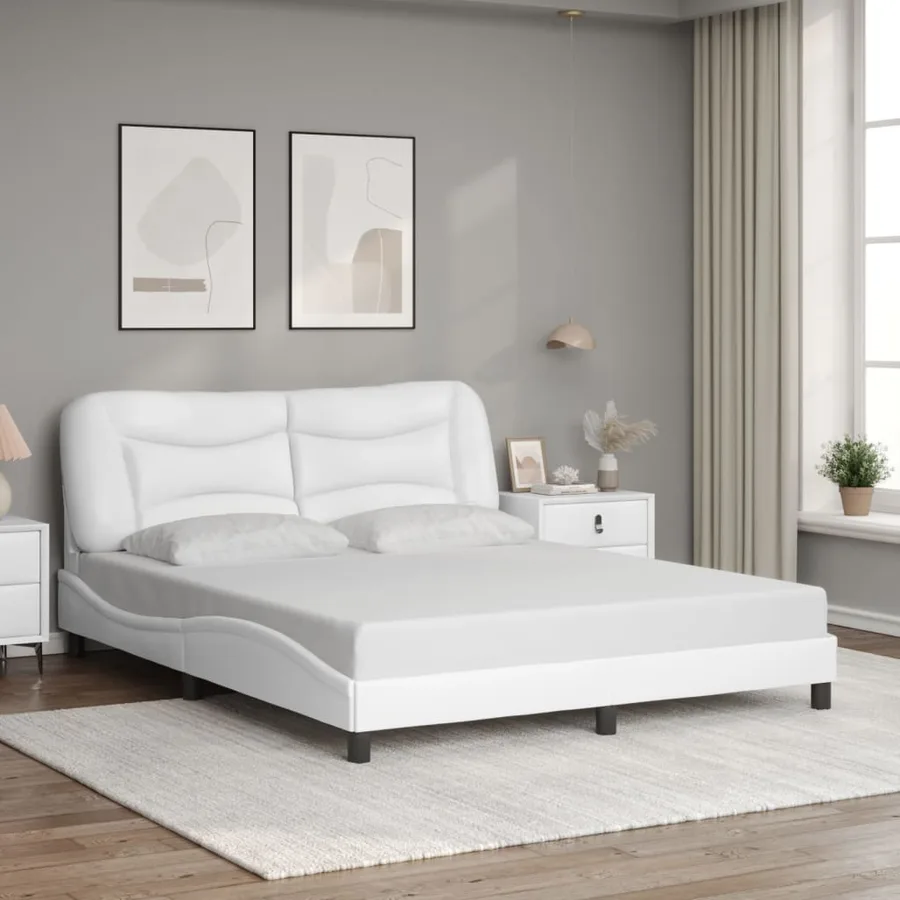 Cadre de lit avec LED sans matelas Hvar blanc 160x200 cm - 4
