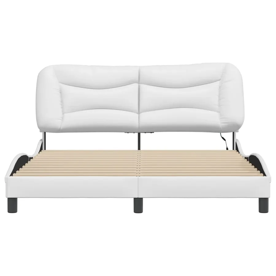 Cadre de lit avec LED sans matelas Hvar blanc 160x200 cm - 6